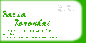 maria koronkai business card